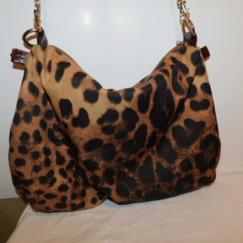 Charming Charlie Leopard Print Chain Shoulder Stra - image 3